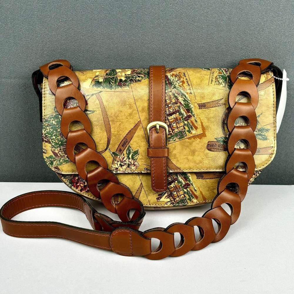 Patricia Nash Vilette Leather Chain-Link Shoulder Bag My European Trip $199